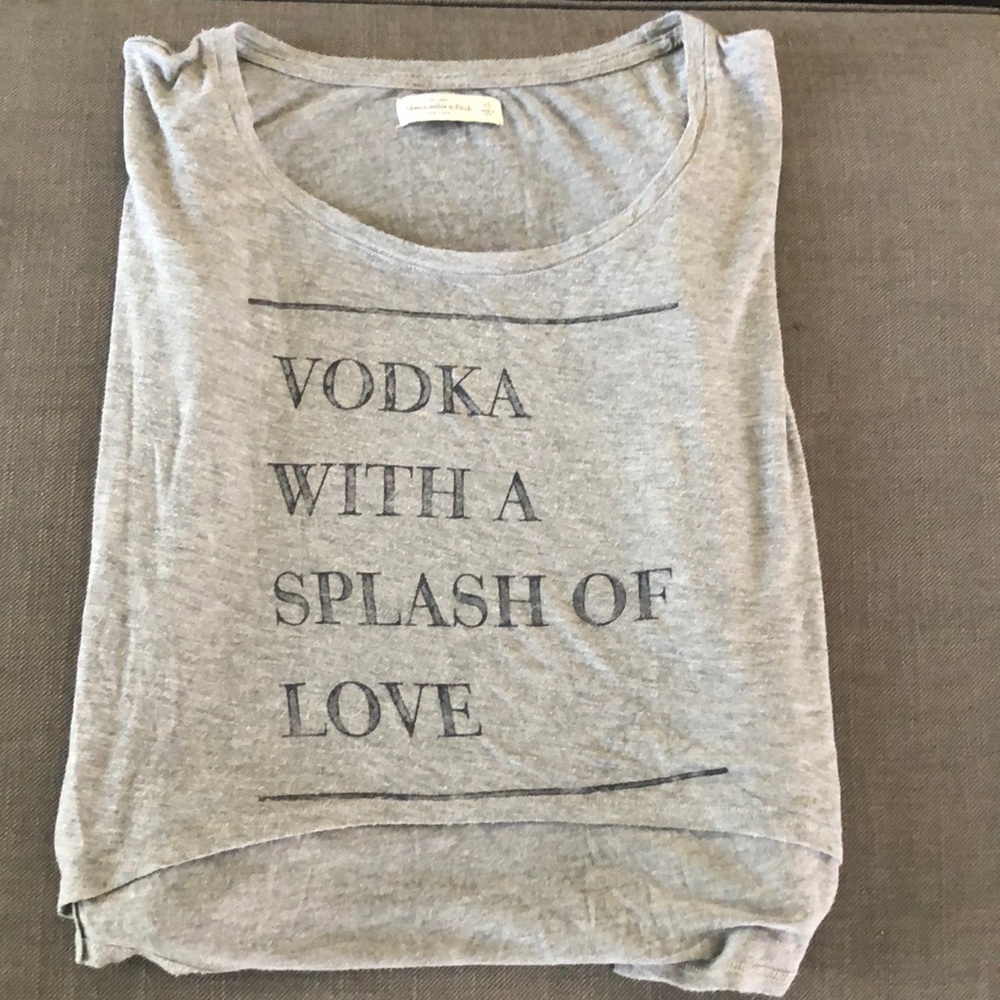 Abercrombie & Fitch “Vodka with a splash of love” soft crop top